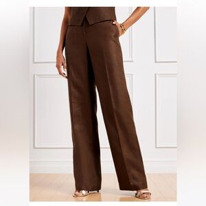 LUXE IRISH LINEN WIDE LEG PANTS- Cream